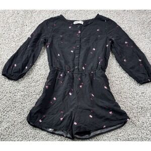 Abercrombie Kids Girls Long Sleeve Romper Shorts One Piece Black‎ 11/12